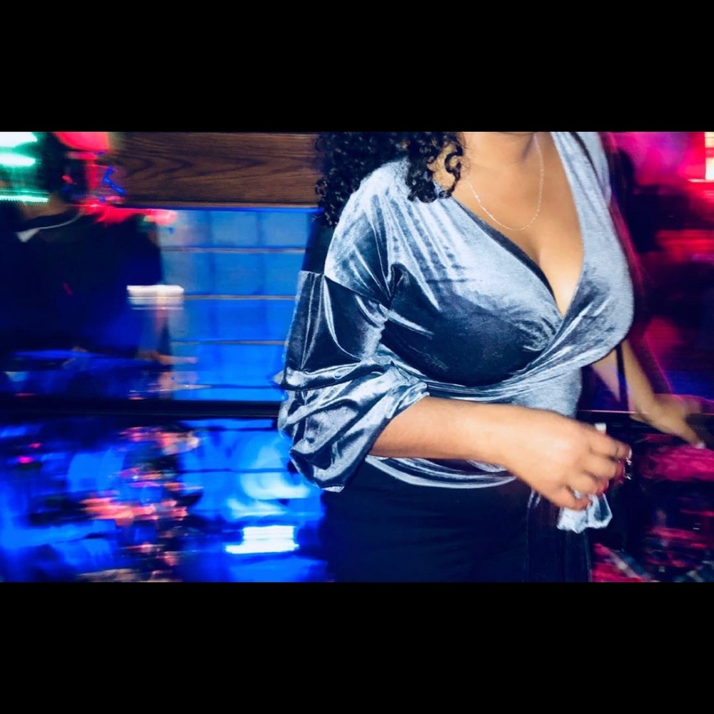 Velvet Wrap Around Shirt